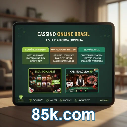 Tela de login 85k.com no celular com acesso rápido